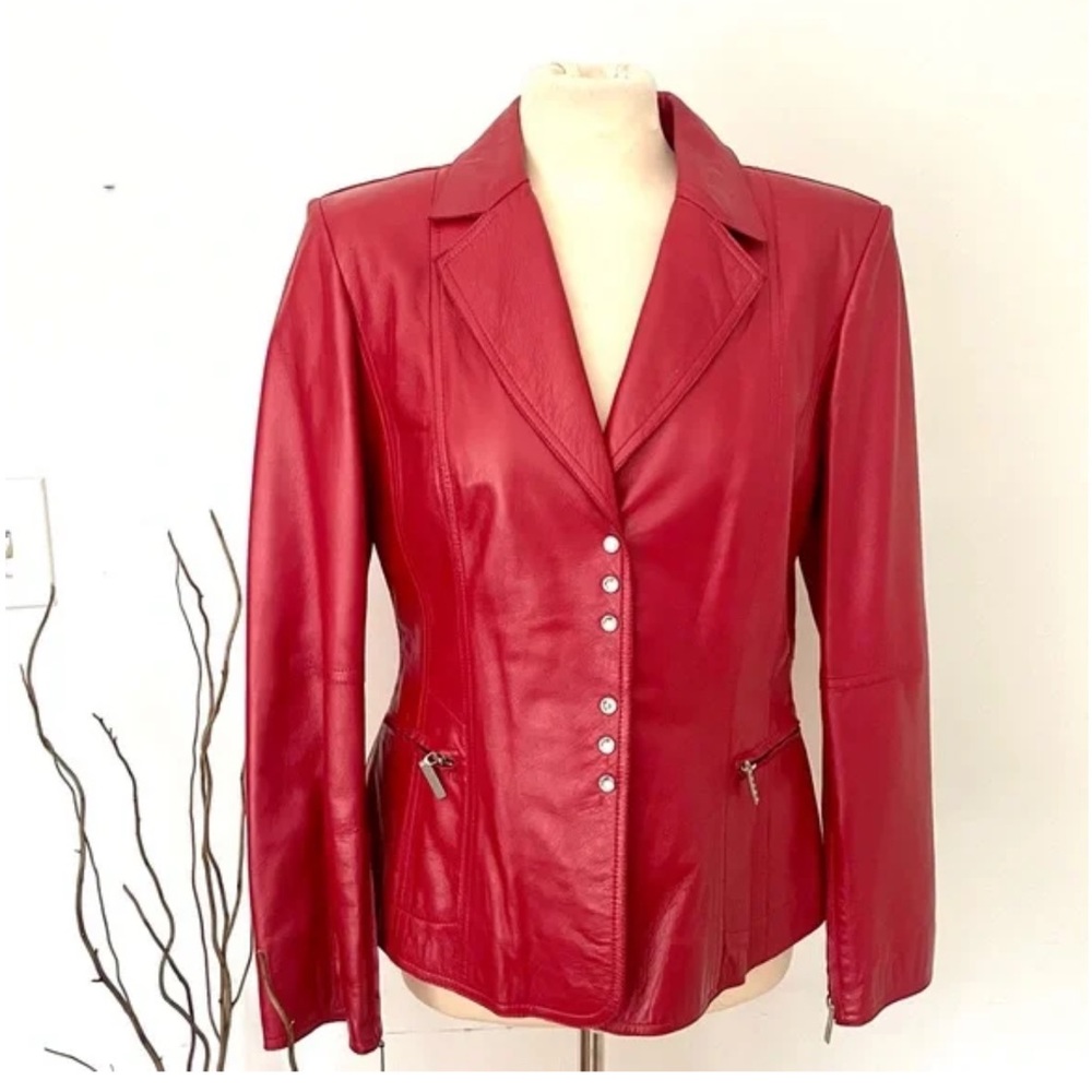 Bella Bicchi Slouchy Women’s Red Leather Jacket